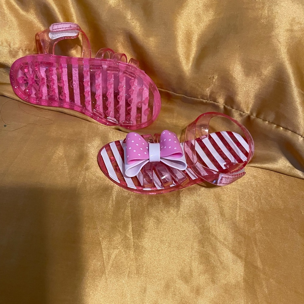 Pink and White Jelly Sandals